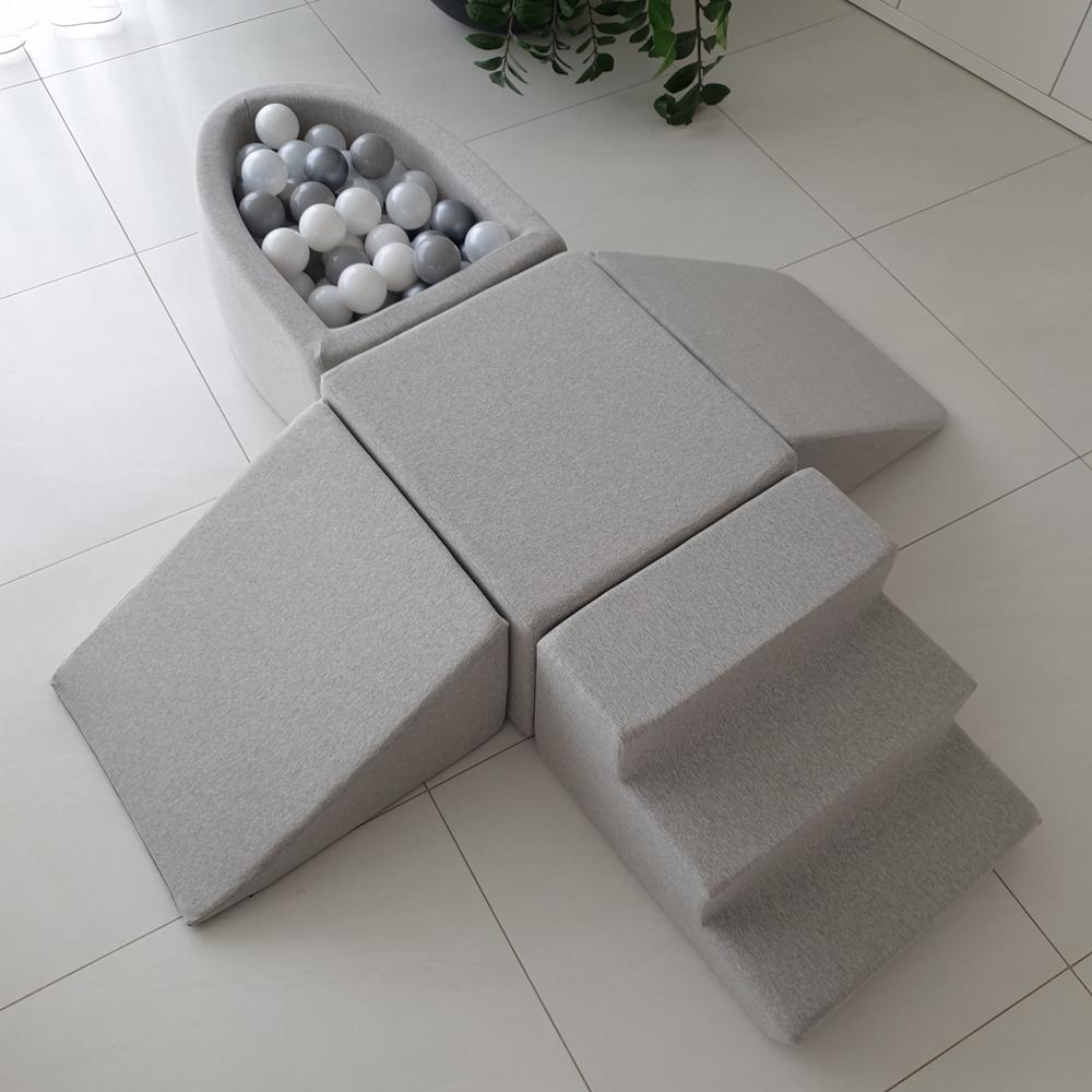 Luxe Foam Playset with Ball Pit, Light Grey