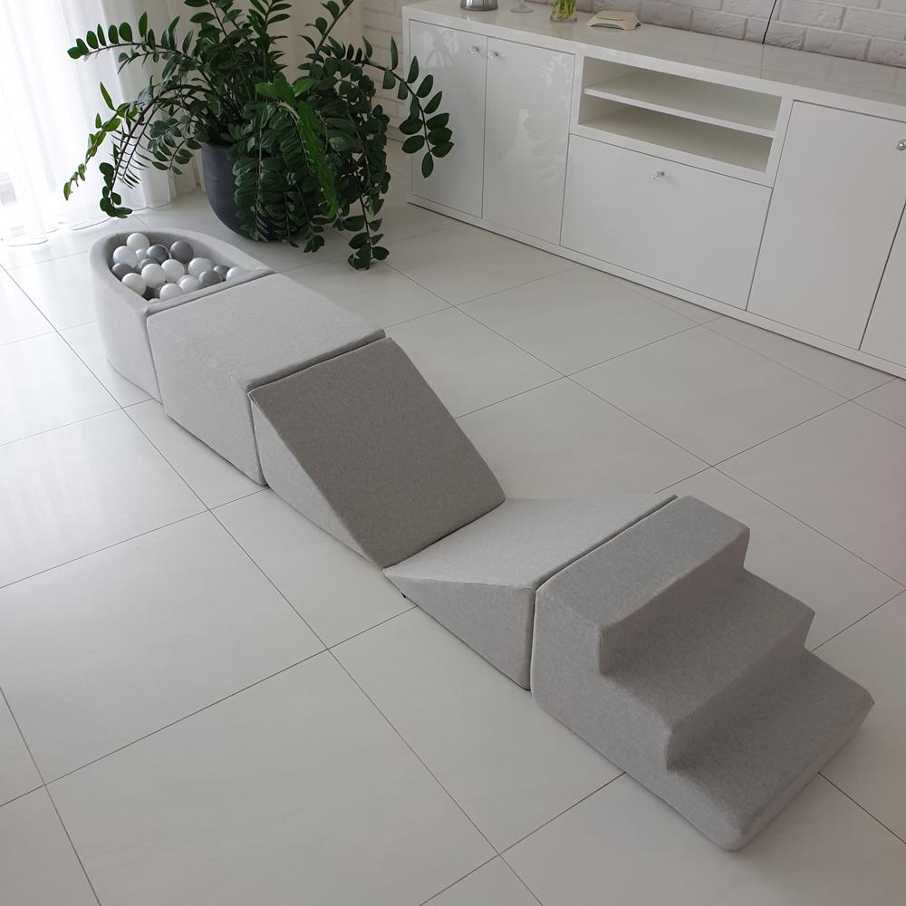 Luxe Foam Playset with Ball Pit, Light Grey