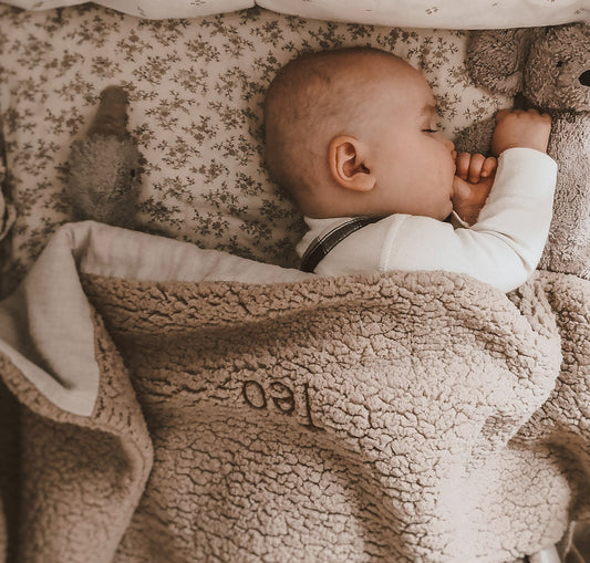 Personalised Bouclé Blanket, Taupe