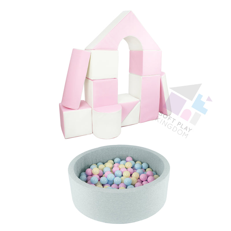 Castle + Ball Pit BUNDLE, Pastel Pink