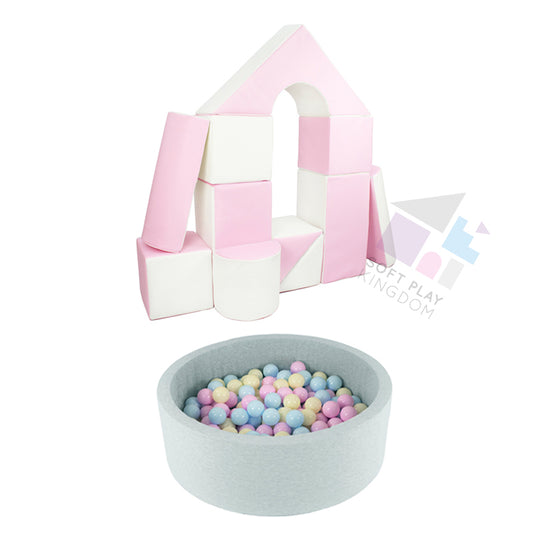 Castle + Ball Pit BUNDLE, Pastel Pink