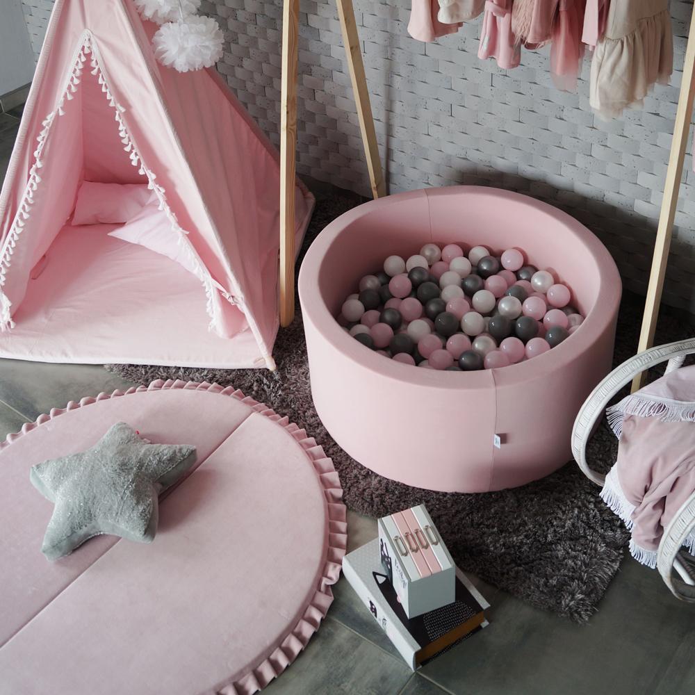 Velvet Foldable Play Mat, Pink